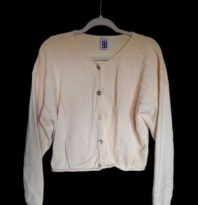 Elegant Cream Button-Up Women's Cardigan